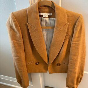Veronica Beard Linen Blazer Size 00 Cognac